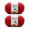 Bernat Blanket Brights Race Car Red Yarn - 2 Pack of 300g/10.5oz - Polyester - 6 Super Bulky - 220 Yards - Knitting/Crochet